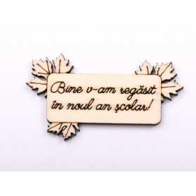 L1244-Decupaj din lemn "Noul an scolar" 1 buc - bijuterii personalizate din argint | simoshop