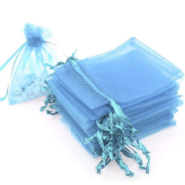 D007-Saculet din organza azur 9x7cm-1 buc - bijuterii personalizate din argint | simoshop