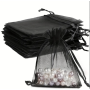 D012-Saculet din organza negru 9x7cm-1 buc - bijuterii personalizate din argint | simoshop