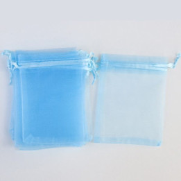 D095-Saculet din organza bleu ciel 9x7cm-1 buc - bijuterii personalizate din argint | simoshop