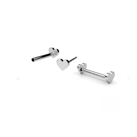 G2028-Cercel Piercing inima 3,1x10 mm - 1 buc - bijuterii personalizate din argint | simoshop