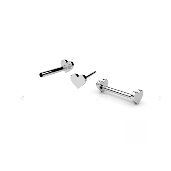 G2028-Cercel Piercing inima 3,1x10 mm - 1 buc - bijuterii personalizate din argint | simoshop