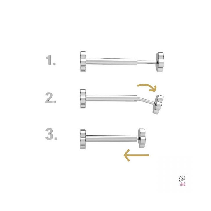 G1441-Cercel Piercing floare 3 x10 mm - 1 buc - bijuterii personalizate din argint | simoshop