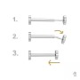 G1441-Cercel Piercing floare 3 x10 mm - 1 buc - bijuterii personalizate din argint | simoshop