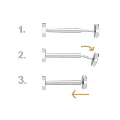 G1442-Cercel Piercing rotund 3 x10 mm - 1 buc - bijuterii personalizate din argint | simoshop