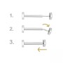 G1442-Cercel Piercing rotund 3 x10 mm - 1 buc - bijuterii personalizate din argint | simoshop
