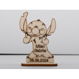 L1254-Decoratiune lemn marturie eveniment special Stitch 6x9cm - 1 buc - bijuterii personalizate din argint | simoshop