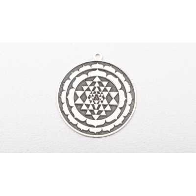 Pandantiv Sri Yantra mandala argint 925 relief