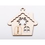 L1260-Casuta din lemn "Home" 10x11cm - 1 buc - bijuterii personalizate din argint | simoshop