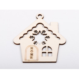 L1260-Casuta din lemn "Home" 10x11cm - 1 buc - bijuterii personalizate din argint | simoshop