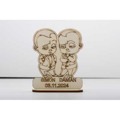 L1262- Baby Boss marturie eveniment special gemeni - bijuterii personalizate din argint | simoshop