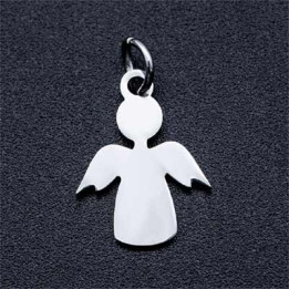 C006-Pandant ingeras inox cu za-1buc - bijuterii personalizate din argint | simoshop