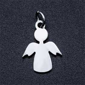 C006-Pandant ingeras inox cu za-1buc - bijuterii personalizate din argint | simoshop
