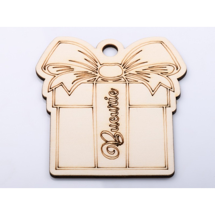 L1261-Cadou din lemn "Bucurie" 10x11cm - 1 buc - bijuterii personalizate din argint | simoshop