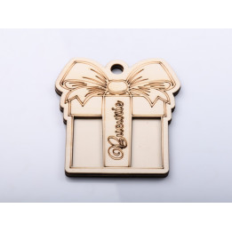 L1267-Cadou din lemn "Bucurie" 2 straturi - bijuterii personalizate din argint | simoshop