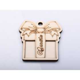 L1267-Cadou din lemn "Bucurie" 2 straturi - bijuterii personalizate din argint | simoshop