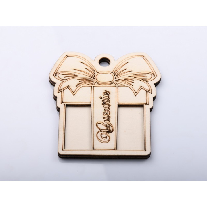 L1267-Cadou din lemn "Bucurie" 2 straturi - bijuterii personalizate din argint | simoshop