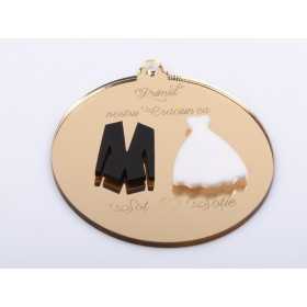 L1270-Glob din oglinda aurie Primul Craciun ca sot si sotie - bijuterii personalizate din argint | simoshop