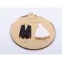 L1270-Glob din oglinda aurie Primul Craciun ca sot si sotie - bijuterii personalizate din argint | simoshop