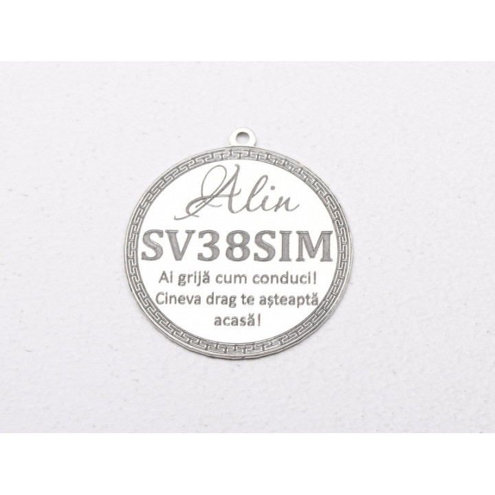 copy of E1461 GS - Link rotund argint 925 "Drive Safe" 16.5mm 1 buc - bijuterii personalizate din argint | simoshop