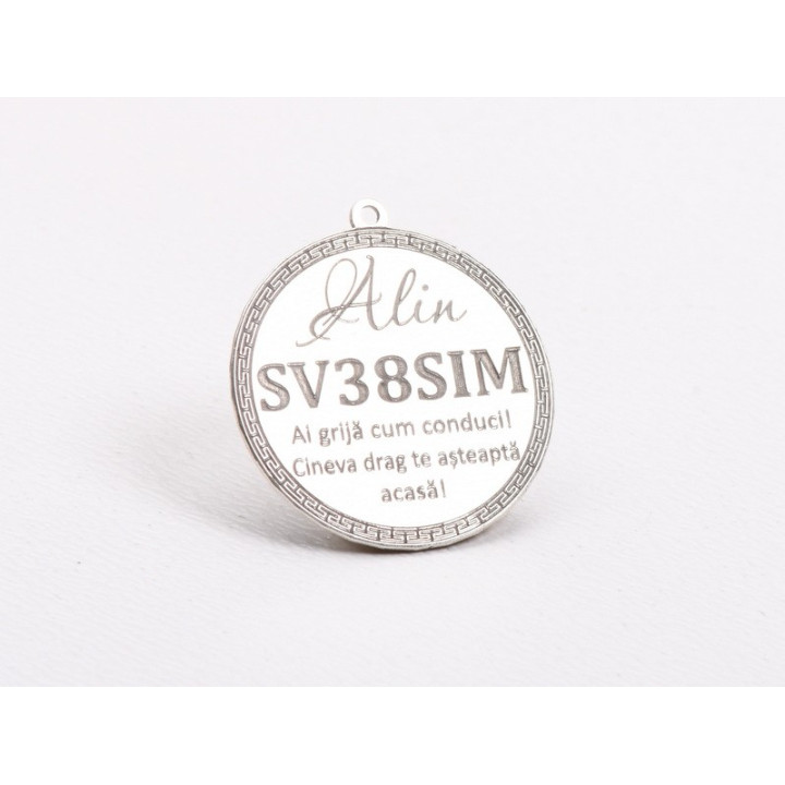 copy of E1461 GS - Link rotund argint 925 "Drive Safe" 16.5mm 1 buc - bijuterii personalizate din argint | simoshop