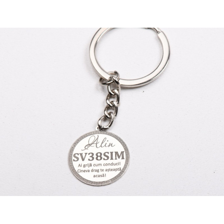copy of E1461 GS - Link rotund argint 925 "Drive Safe" 16.5mm 1 buc - bijuterii personalizate din argint | simoshop