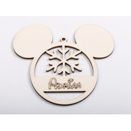 L1278 -Glob Mickey personalizabil cu nume 13x10 cm  -1 bucata - bijuterii personalizate din argint | simoshop