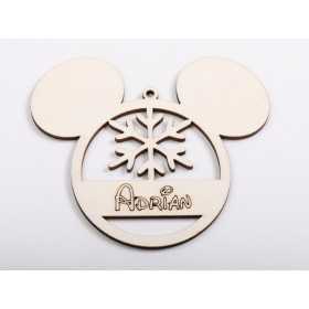 L1278 -Glob Mickey personalizabil cu nume 13x10 cm -1 bucata - bijuterii personalizate din argint | simoshop
