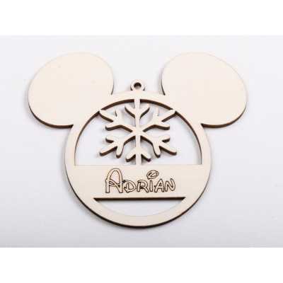 L1278 -Glob Mickey personalizabil cu nume 13x10 cm -1 bucata - bijuterii personalizate din argint | simoshop