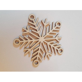 L418-Decoratiune din lemn Fulg de nea 8x8cm - 1 buc - bijuterii personalizate din argint | simoshop