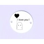 Bănuț argint gravat fantomuță I love you