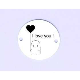 Bănuț argint gravat fantomuță I love you