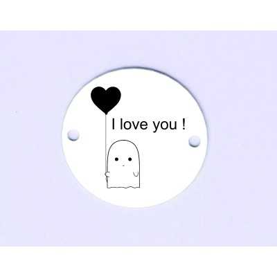 Bănuț argint gravat fantomuță I love you