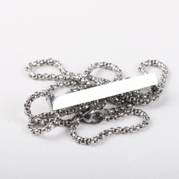 C092-Pandant rectangular de 4 cm din inox cu lantisor de 60 cm - bijuterii personalizate din argint | simoshop