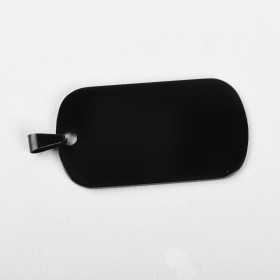 C093-Dog Tag INOX negru 50x28mm cu agatatoare-1buc - bijuterii personalizate din argint | simoshop