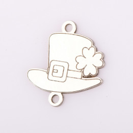 E2070 G Link din argint martisor palarie cu trifoi mare 13.5x14mm 0.5mm 1 buc - bijuterii personalizate din argint | simoshop