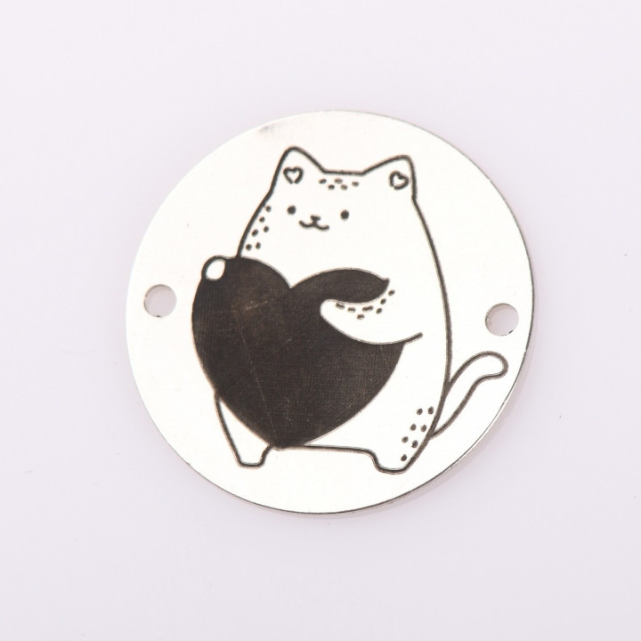 copy of E0506 GS Link rotund argint 925 New Born  16.5mm 1 buc - bijuterii personalizate din argint | simoshop