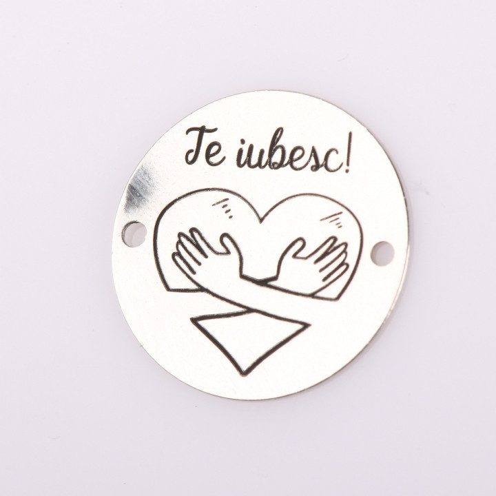 copy of E0506 GS Link rotund argint 925 New Born  16.5mm 1 buc - bijuterii personalizate din argint | simoshop