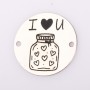 Bănuț argint gravat borcan cu inimi I love U