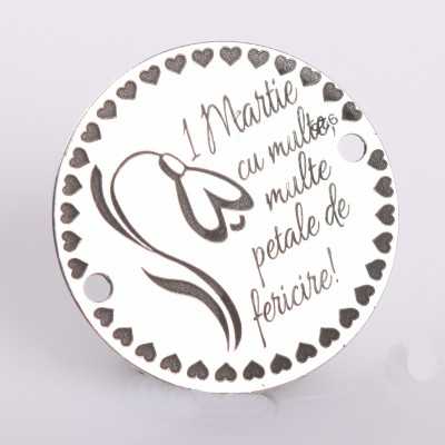 Bănuț conector 1 Martie ghiocel argint 925
