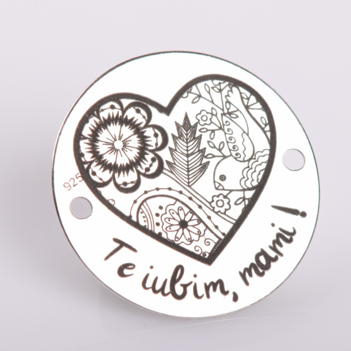 copy of E0506 GS Link rotund argint 925 New Born  16.5mm 1 buc - bijuterii personalizate din argint | simoshop