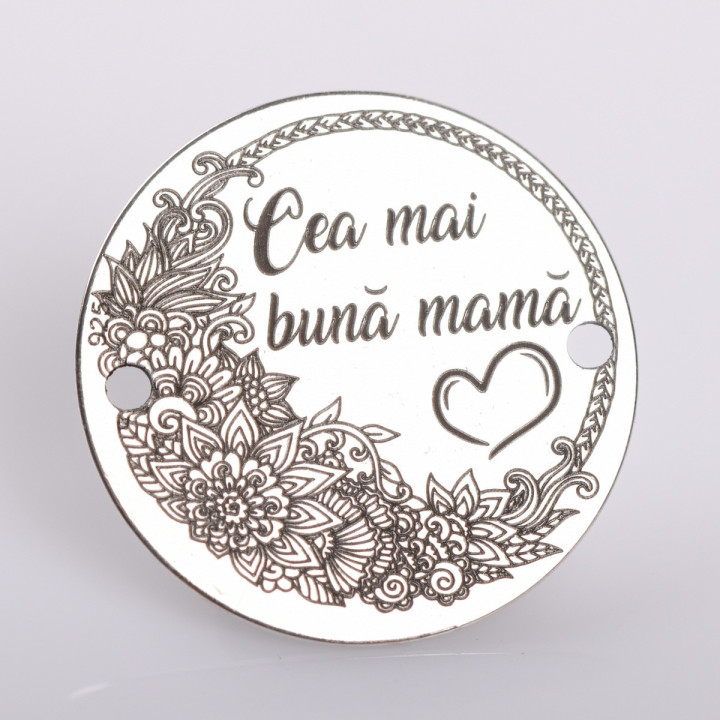 copy of E0506 GS Link rotund argint 925 New Born  16.5mm 1 buc - bijuterii personalizate din argint | simoshop