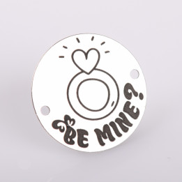 E2107 GS Link rotund argint Valentines Be mine 16.5mm 1 buc - bijuterii personalizate din argint | simoshop