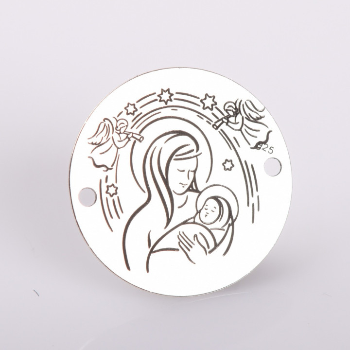 copy of E0506 GS Link rotund argint 925 New Born  16.5mm 1 buc - bijuterii personalizate din argint | simoshop