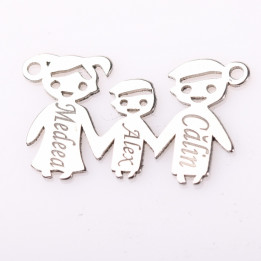S0026 E1912 N Link argint familie MBT 21.5x13mm, 0.6mm personalizat - bijuterii personalizate din argint | simoshop