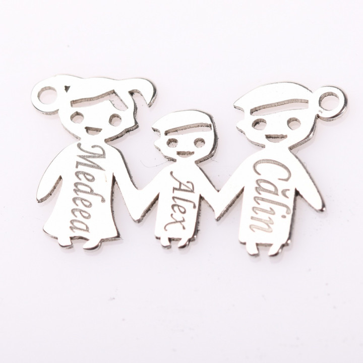 S0026 E1912 N Link argint familie MBT 21.5x13mm, 0.6mm personalizat - bijuterii personalizate din argint | simoshop