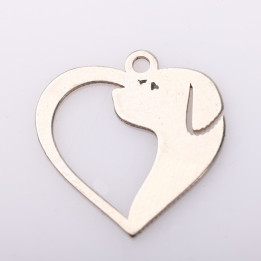 E0544 N Pandant din argint inimioara dog lovers 15.5x15mm 0.5mm - bijuterii personalizate din argint | simoshop
