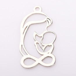 E2098 N Pandant din argint mama cu bebe infinit 23.5x12mm 0.6mm - bijuterii personalizate din argint | simoshop