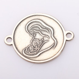 E2105 G Link din argint cu bucle gravat in relief mama cu bebe 13mm 0.5mm - bijuterii personalizate din argint | simoshop