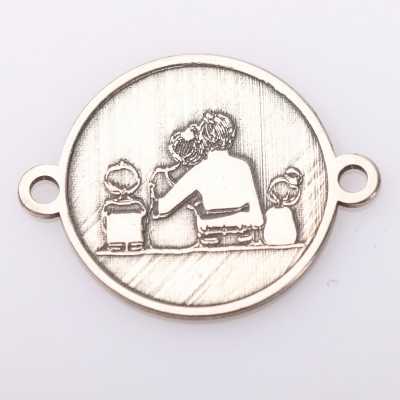 Bănuț argint relief familie cu doi copii